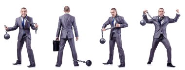 Beyaza prangalı bir iş adamı