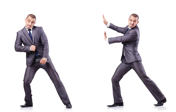 Businessman in various poses isolated on white — Stock Photo, Image