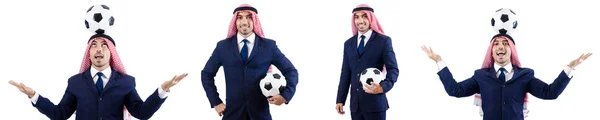 Uomo d'affari arabo con calcio — Foto Stock