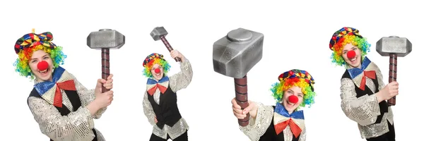 Clown in varie pose isolato su bianco — Foto Stock