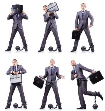 Beyaza prangalı bir iş adamı