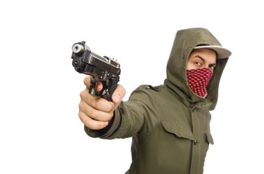 Maskeli adam beyaz üzerinde suç kavramında