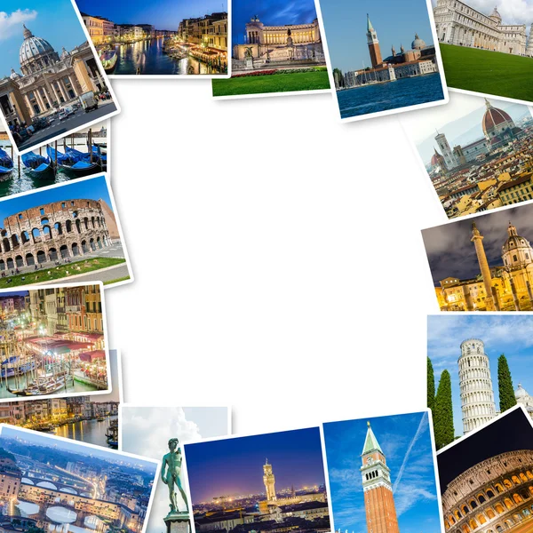 Set of Italy photos arranged in frame — Stock Photo, Image