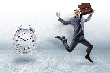 İş kavramı ile işadamı ve saat