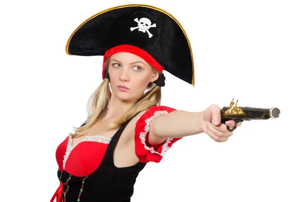 Mulher em traje de pirata - Conceito de Halloween — Fotografia de Stock