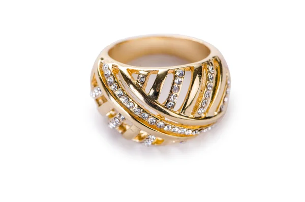 Goldener Ring isoliert auf weißem Hintergrund — Stockfoto