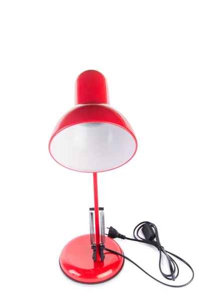 Beyaz izole kırmızı masa üst ayarlanabilir lambası — Stok fotoğraf