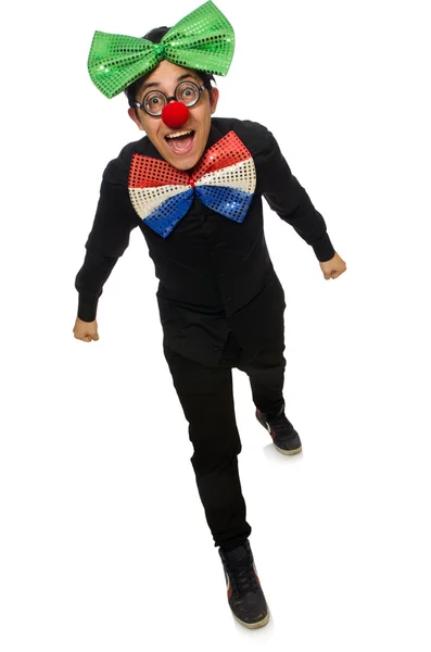 Clown isoliert auf weißem Hintergrund — Stockfoto