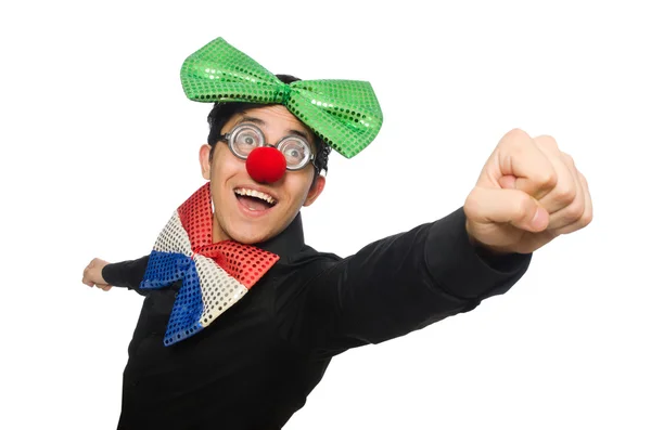 Clown geïsoleerd op de witte achtergrond — Stockfoto