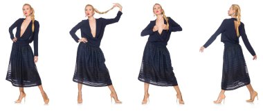 Çeşitli pozlarda kadın resmi.