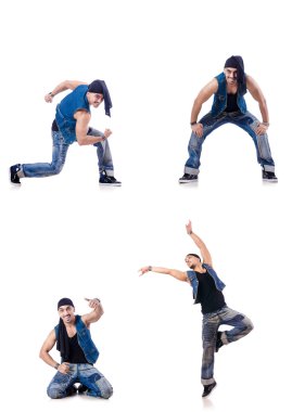 Dansçı beyaz üzerinde dans ediyor