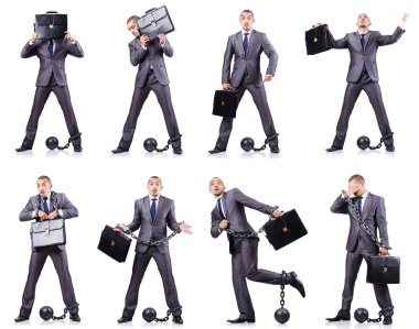 Beyaza prangalı bir iş adamı