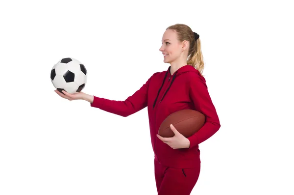 Femme dans le sport concept isolé sur blanc — Photo