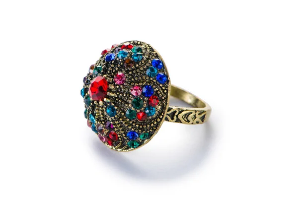 Sieraden ring geïsoleerd op de witte — Stockfoto