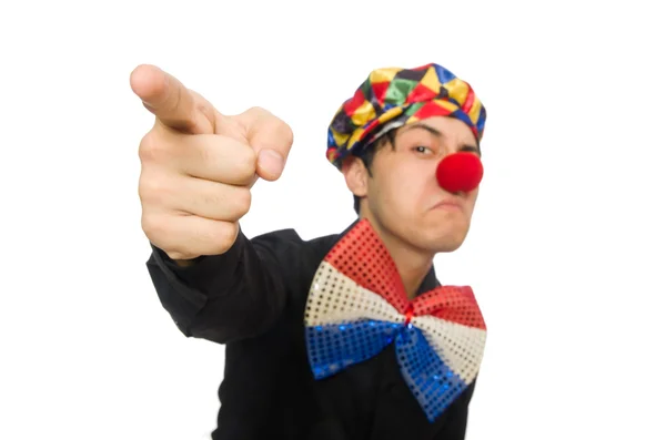 Clown isolerad på den vita bakgrunden — Stockfoto