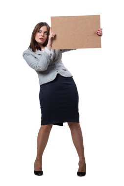 İşkadını beyaz boş mesaj ile