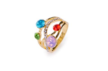 Mücevher yüzüğü beyazda izole edilmiş.