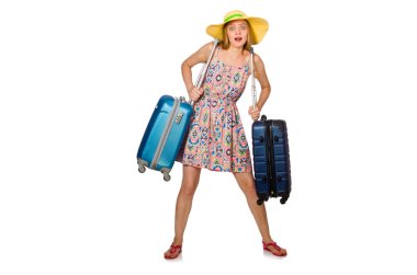 Bavullu kadın beyazı soyutladı.