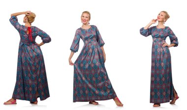 Çeşitli pozlarda kadın resmi.