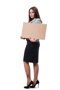 İşkadını beyaz boş mesaj ile