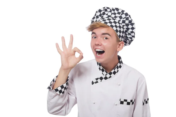 Смішний кухар ізольований на білому — стокове фото
