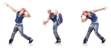 Dansçı beyaz üzerinde dans ediyor