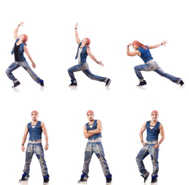 Dansçı beyaz üzerinde dans ediyor