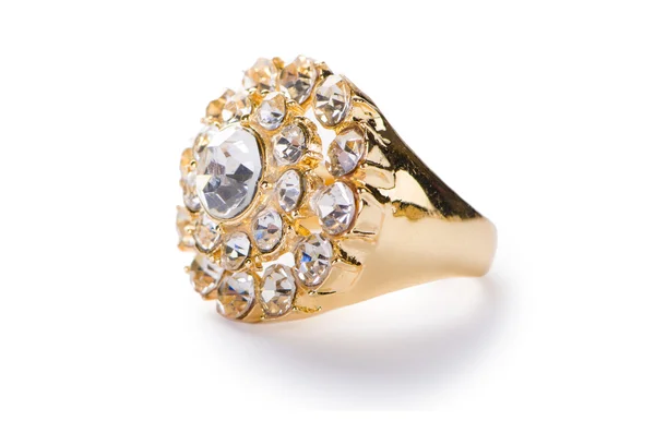 Złoty pierścień izolowany na białym tle — Zdjęcie stockowe