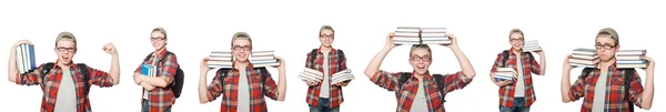 Composite photo of student with books — Stock Photo, Image