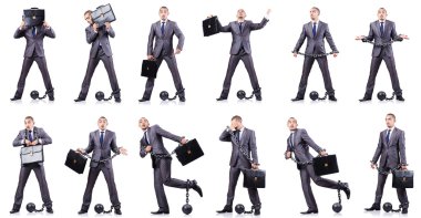 Beyaza prangalı bir iş adamı