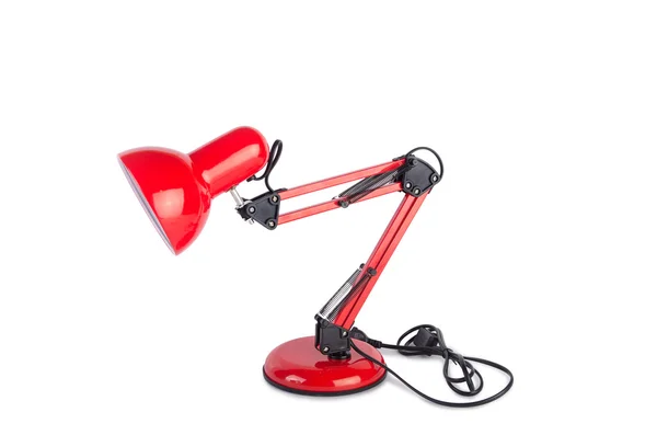 Lámpara ajustable superior roja aislada en blanco —  Fotos de Stock