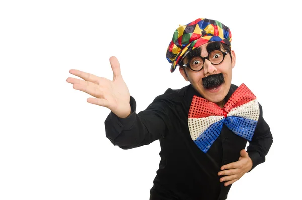 Clown isoliert auf weißem Hintergrund — Stockfoto