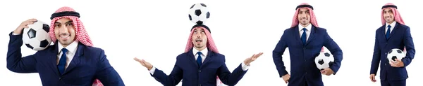 Arabische zakenman met voetbal — Stockfoto