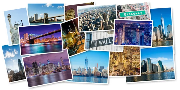 Set New York foto's gerangschikt in frame — Stockfoto