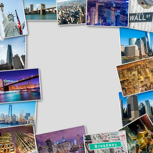 Reihe von New York Fotos in Rahmen angeordnet — Stockfoto