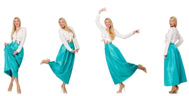 Çeşitli pozlarda kadın resmi.