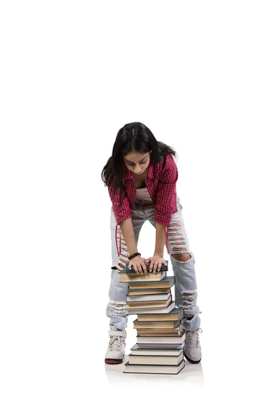 Young female student preparing for exams — Stock Photo, Image