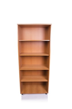 Ofis dolabı rafı beyaz arkaplanda izole edilmiş