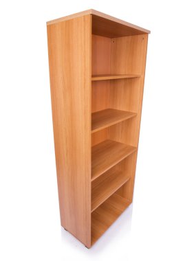 Ofis dolabı rafı beyaz arkaplanda izole edilmiş