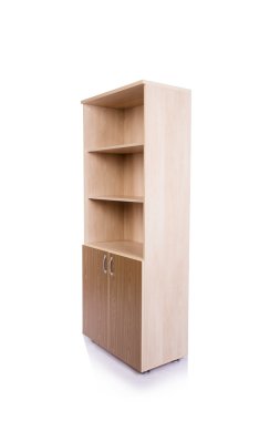 Ofis dolabı rafı beyaz arkaplanda izole edilmiş