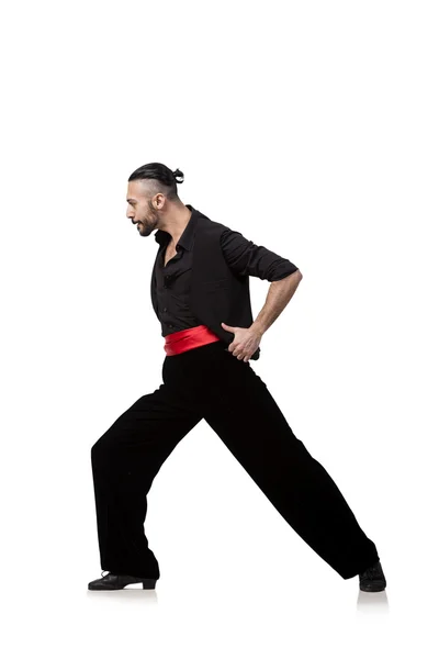 Man danser dansen van Spaanse dansen geïsoleerd op wit — Stockfoto