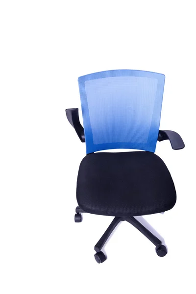 Silla de oficina azul aislada sobre fondo blanco — Foto de Stock