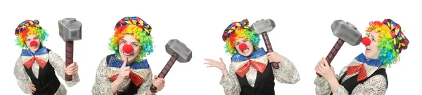 Клоун в різних позах ізольовані на білому — стокове фото