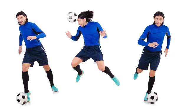 Jugador de fútbol aislado en el fondo blanco —  Fotos de Stock