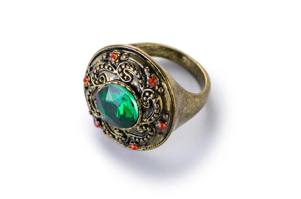 Sieraden ring geïsoleerd op de witte — Stockfoto