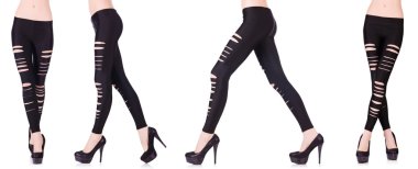 Beyaz çoraplı kadın bacakları