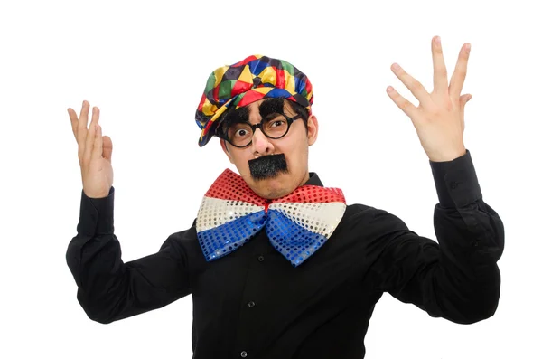 Clown geïsoleerd op de witte achtergrond — Stockfoto