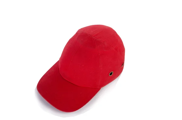 孤立在白色背景上的红色棒球帽 — 图库照片