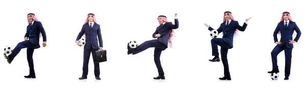 Arab businessman with football — Stock Photo, Image