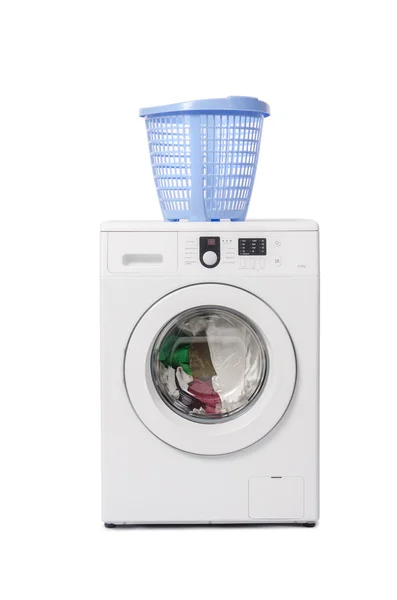 Wasmachine geïsoleerd op witte achtergrond — Stockfoto